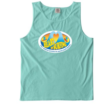 Heart of Surfing-Ocean Playground Backside LG, a Chalky Mint Comfort Colors Tank Top
