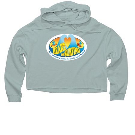 Heart of Surfing-Ocean Playground Backside LG, a Sage Women?s Lightweight Cropped Hoodie