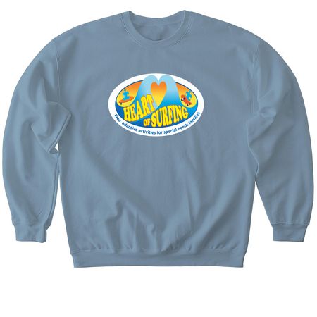 Heart of Surfing-Ocean Playground Backside LG, a Stone Blue Softstyle Crewneck Sweatshirt