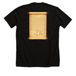1776 ? When Freedom Was Declared, a Solid Black Blend Premium Unisex Tee (back-view)