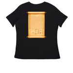 1776 ? When Freedom Was Declared, a Black Women's Relaxed V-Neck Tee (back-view)