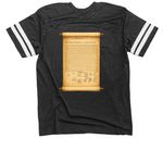 1776 ? When Freedom Was Declared, a Vintage Smoke / White Football Jersey Tee (back-view)