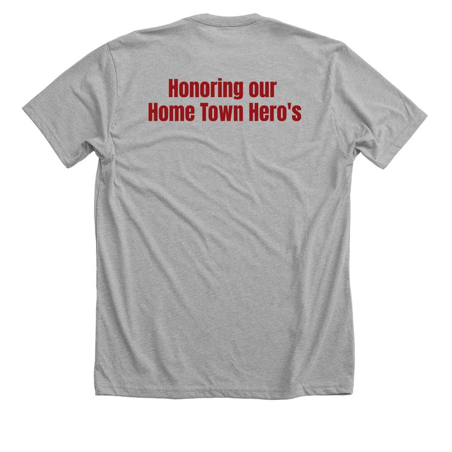 Help us support our Veterans !!, a Athletic Heather Premium Unisex Tee (back-view)