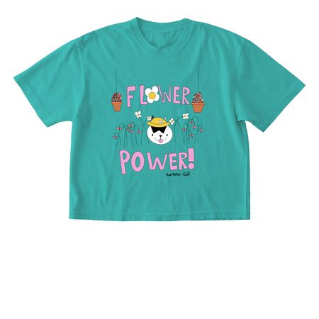 Flower Power, a Chalky Mint Comfort Colors Boxy Tee