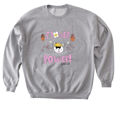 Flower Power, a Sport Grey Softstyle Crewneck Sweatshirt