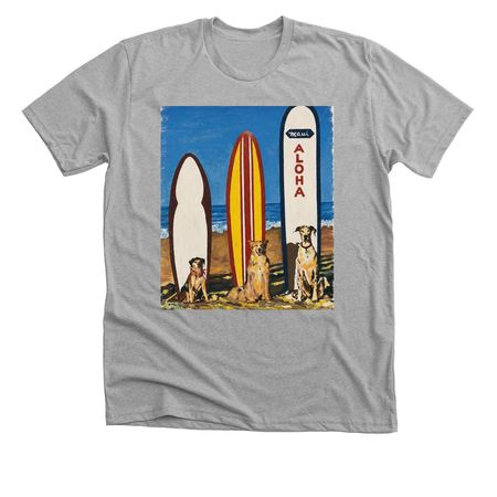 Surf N Dogs, a Athletic Heather Premium Unisex Tee