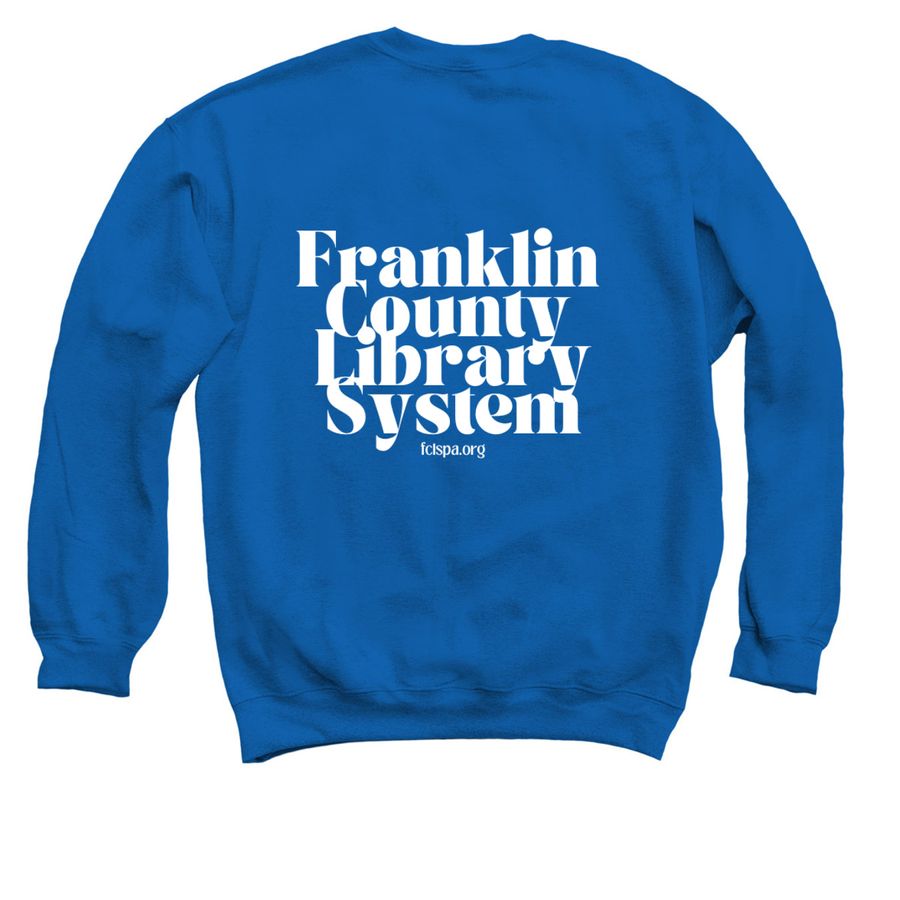 Check It Out. &nbsp;&nbsp;&nbsp;&nbsp;, a Royal Blue Crewneck Sweatshirt (back-view)