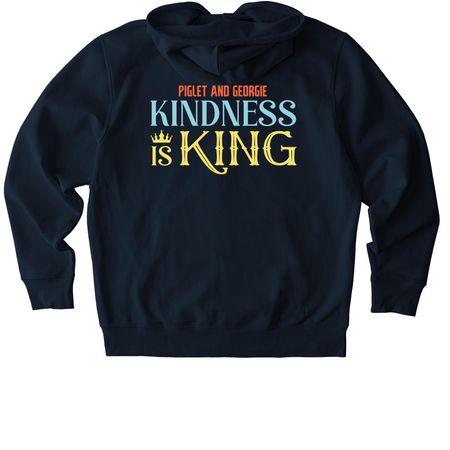New Be Kind with Piglet and Georgie Zip Ups!, a French Navy Stanley/Stella Unisex Cultivator 2.0 Zip Up Pullover Hoodie (back-view)