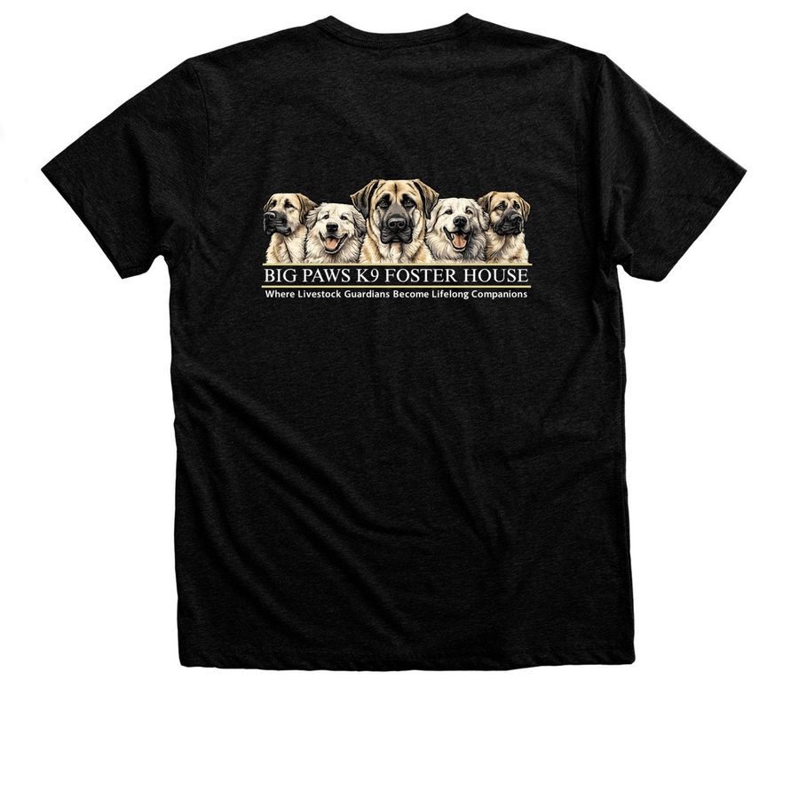 Big logo back small front, a Black Heather Premium Unisex Tee