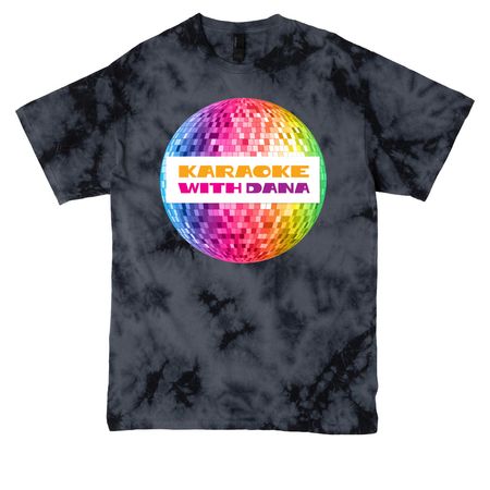 Tie-dye Disco Ball Logo Tee, a Black Crystal Tie Dye Tee