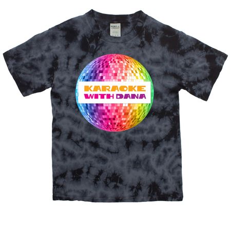 Tie-dye Disco Ball Logo Tee, a Black Youth Crystal Tie Dye Tee