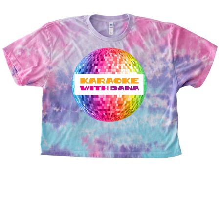 Tie-dye Disco Ball Logo Tee, a Cotton Candy Women's Tie Dye Cropped Tee
