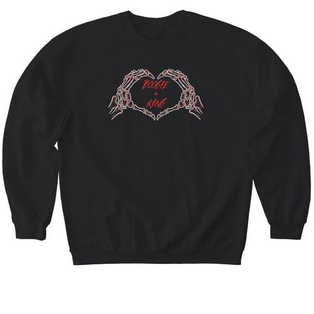 WE HEART BOOGIE AND KING, a Black Softstyle Crewneck Sweatshirt