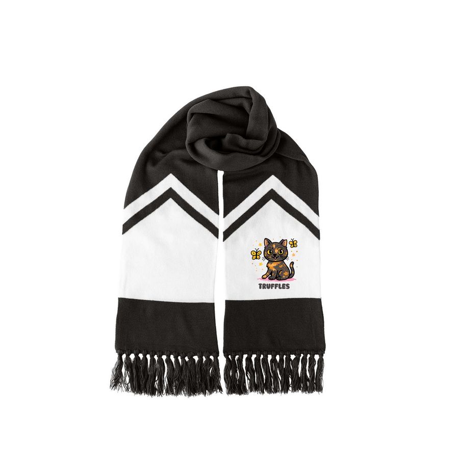 Scarves by @trufflesthetortie, a Black/ White Two-Tone Gameday Scarf