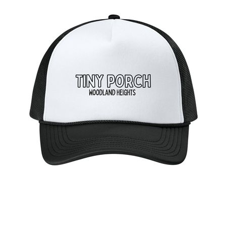 Tiny Porch, a White/ Deep Black Printed Foam Trucker Hat