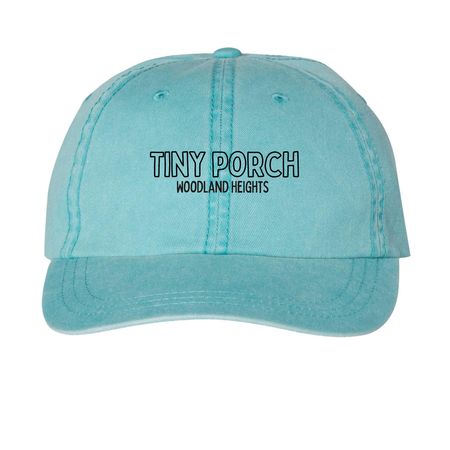 Tiny Porch, a Aqua Printed Pigment Dye Baseball Cap