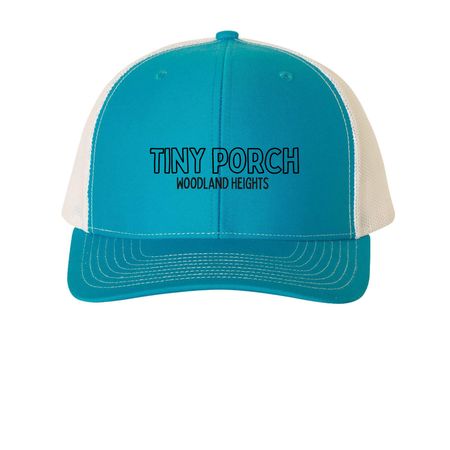 Tiny Porch, a Cyan/ White Printed Snapback Trucker Cap