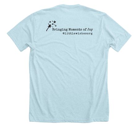 Little Wishes: Moments of Joy, a Heather Ice Blue Premium Unisex Tee (back-view)