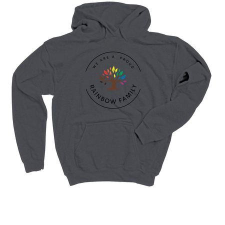 Rainbow Families Full Color Logo, a Charcoal Youth Pullover Hoodie