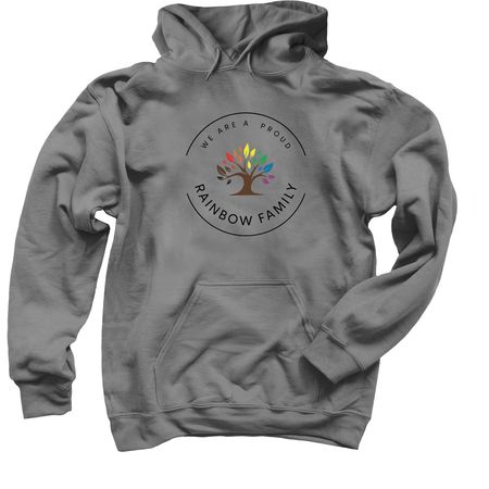 Rainbow Families Full Color Logo, a Charcoal Pullover Hoodie