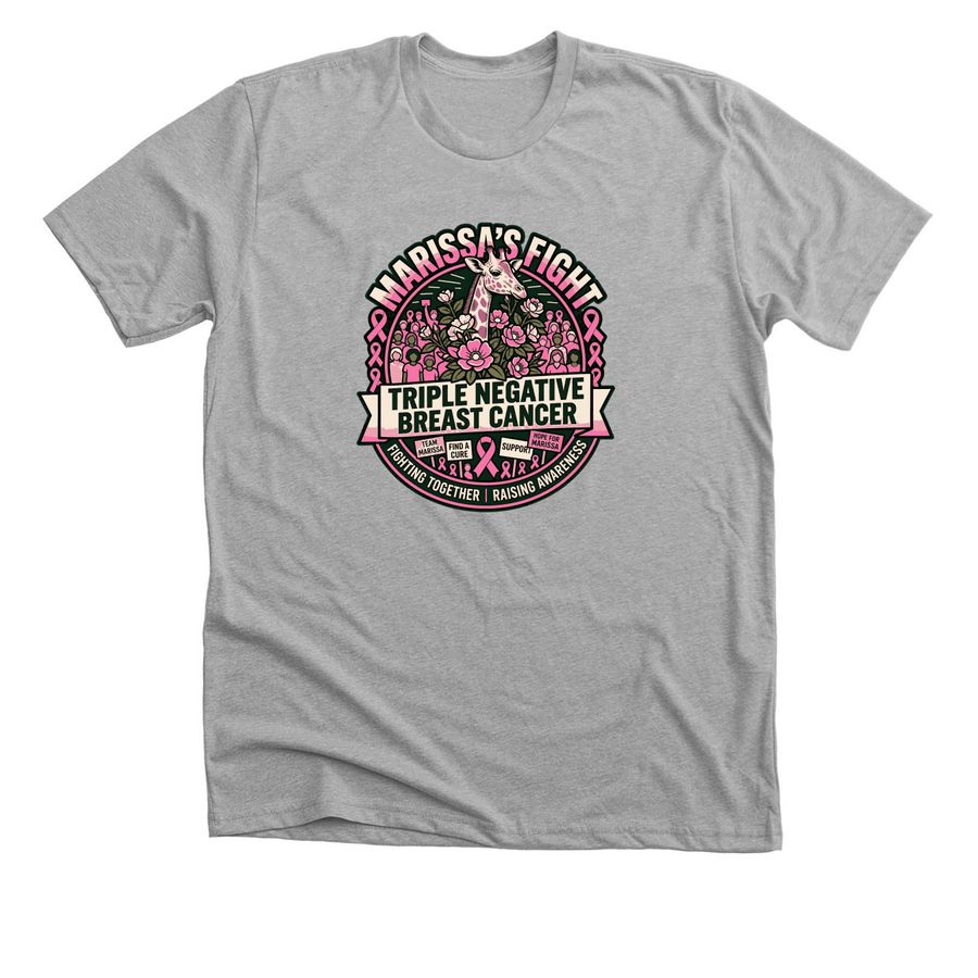 Marissa?s Fight Against Stage 4 Breast Cancer, a Athletic Heather Premium Unisex Tee