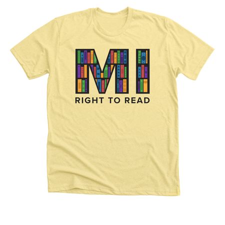 MI Right to Read, a Heather Yellow Gold Premium Unisex Tee