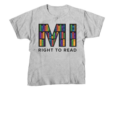 MI Right to Read, a Sport Grey Youth Unisex Tee