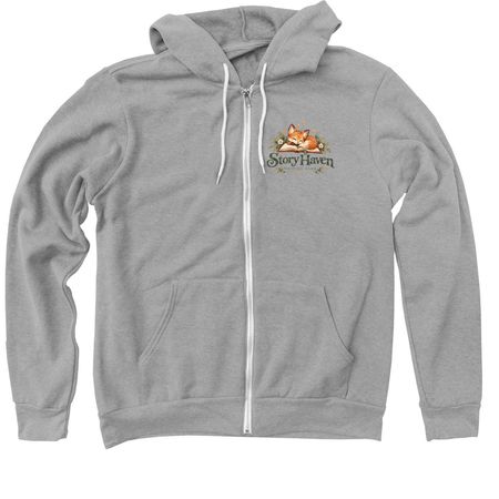 Story Haven Writing Club, a Athletic Heather Zip Up Hoodie