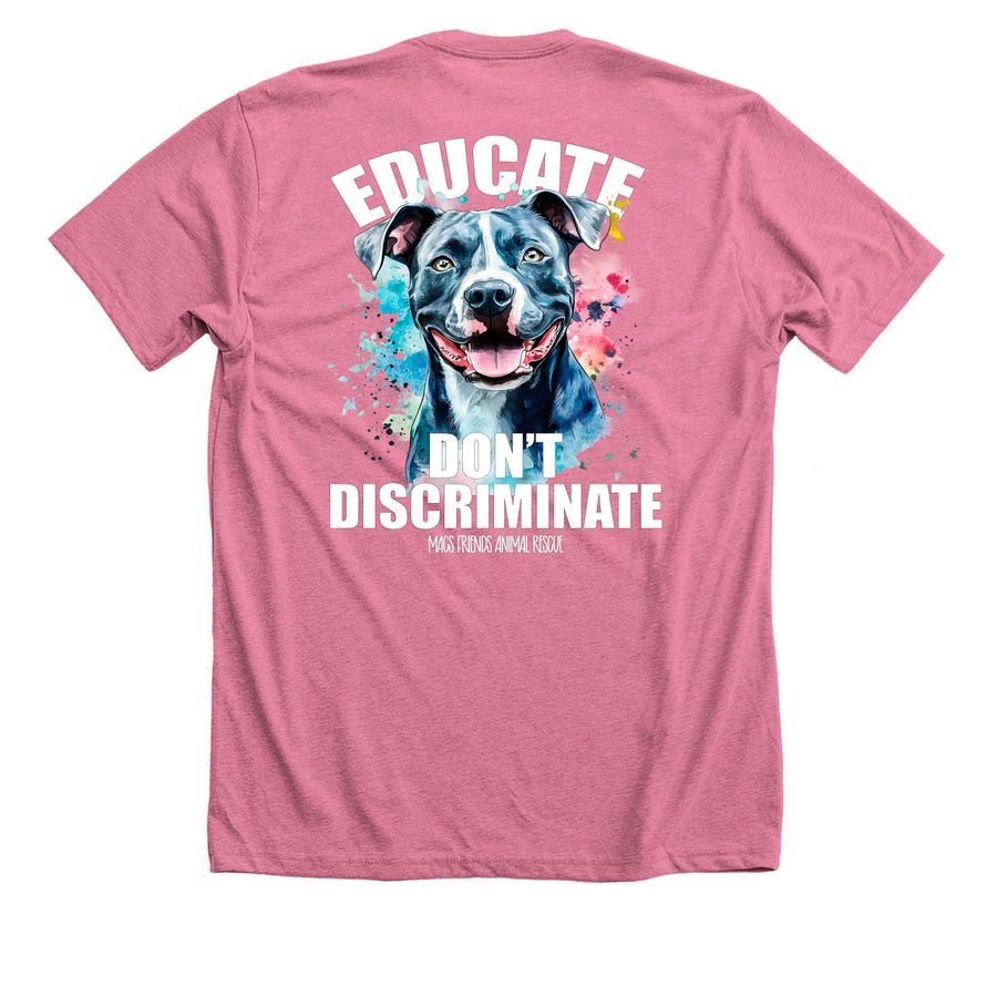 Educate Don't Discriminate, a Heather Mauve Premium Unisex Tee