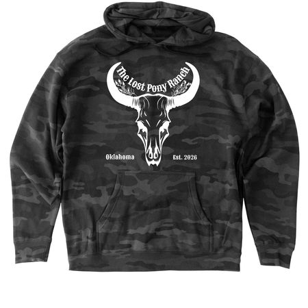 Skull Design, a Black Camo Heavyweight Camo Pullover Hoodie