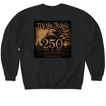 Series No. 004 ? We the People, a Black Softstyle Crewneck Sweatshirt