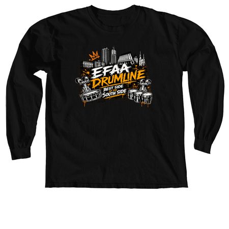 EFAA Drumline, a Black Comfort Colors Long Sleeve Tee