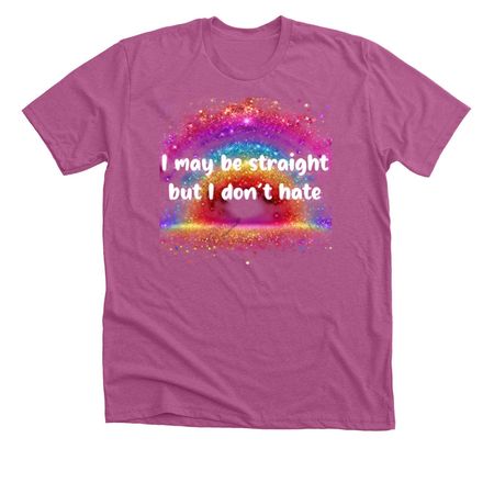 Straight don't hate&nbsp;, a Heather Magenta Premium Unisex Tee