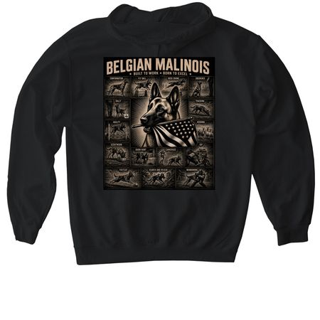 Malinois Do It All, a Black Gildan Softstyle Pullover Hoodie