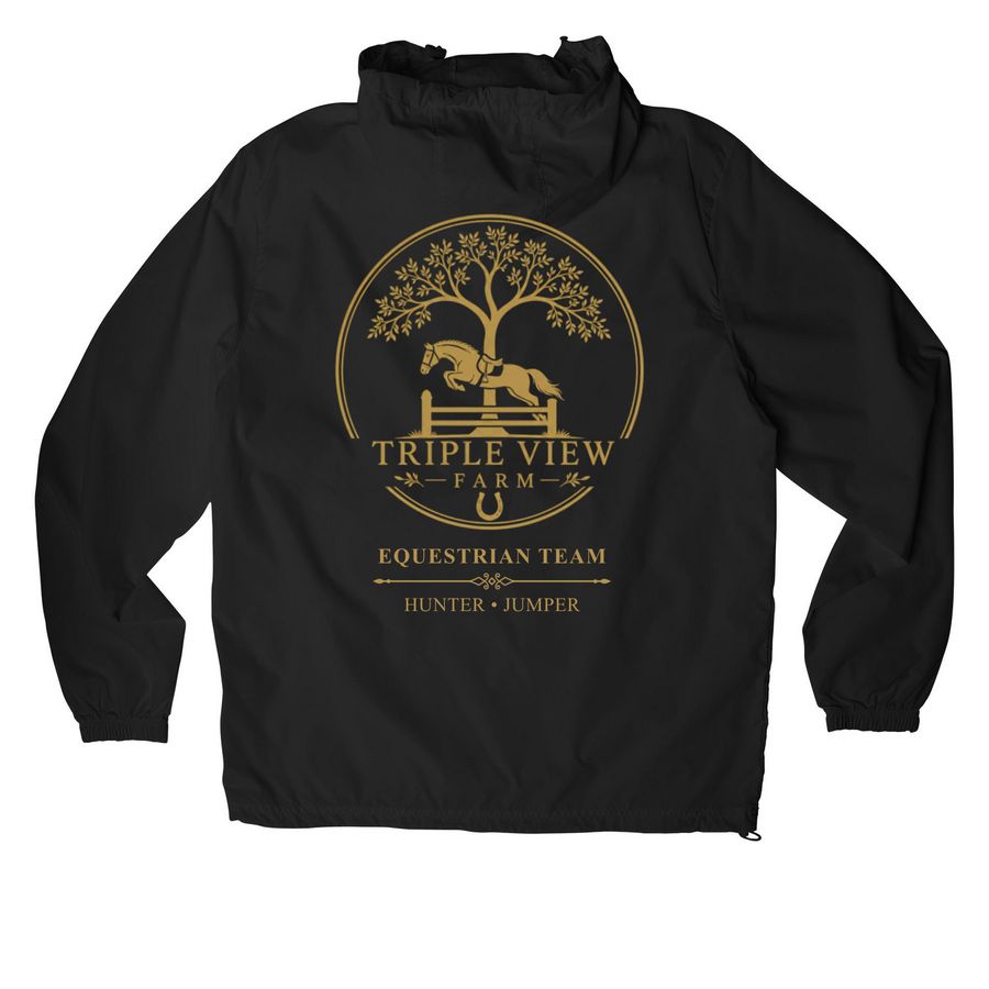 TVF Equestrian Team Weather-Resistant Anorak, a Black Packable Anorak