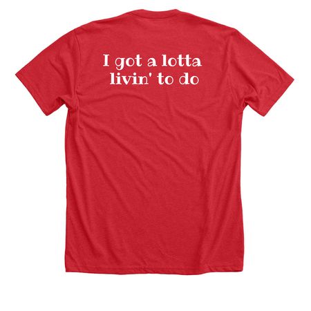 Bye Bye Birdie, a Heather Red Premium Unisex Tee (back-view)
