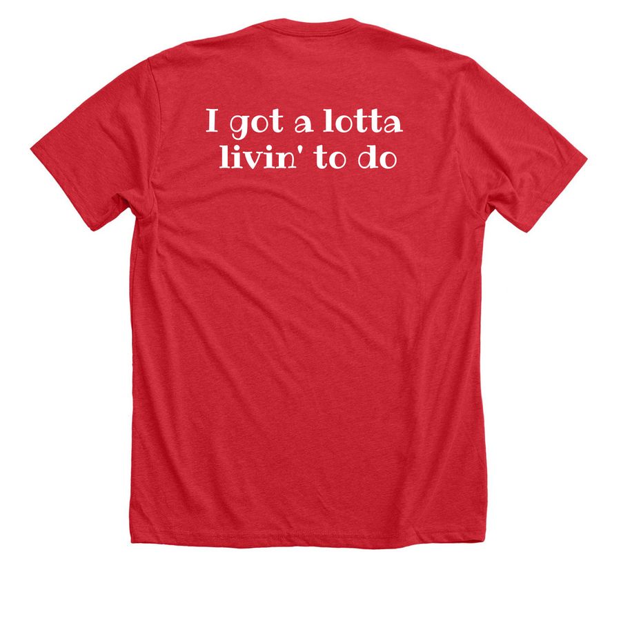 Bye Bye Birdie, a Heather Red Premium Unisex Tee (back-view)