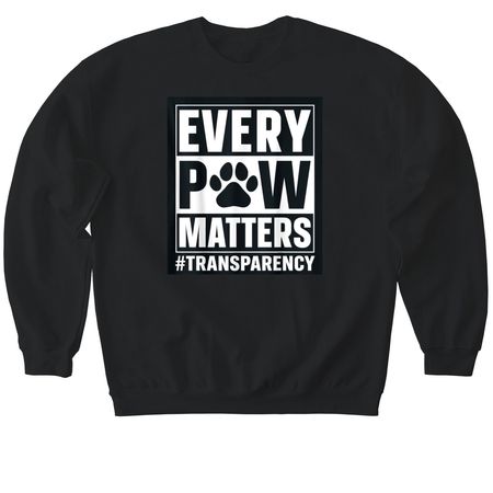 Every Paw Matters!, a Black Softstyle Crewneck Sweatshirt