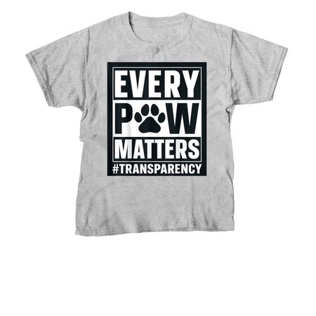 Every Paw Matters!, a Sport Grey Youth Unisex Tee