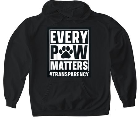 Every Paw Matters!, a Black Gildan Softstyle Pullover Hoodie