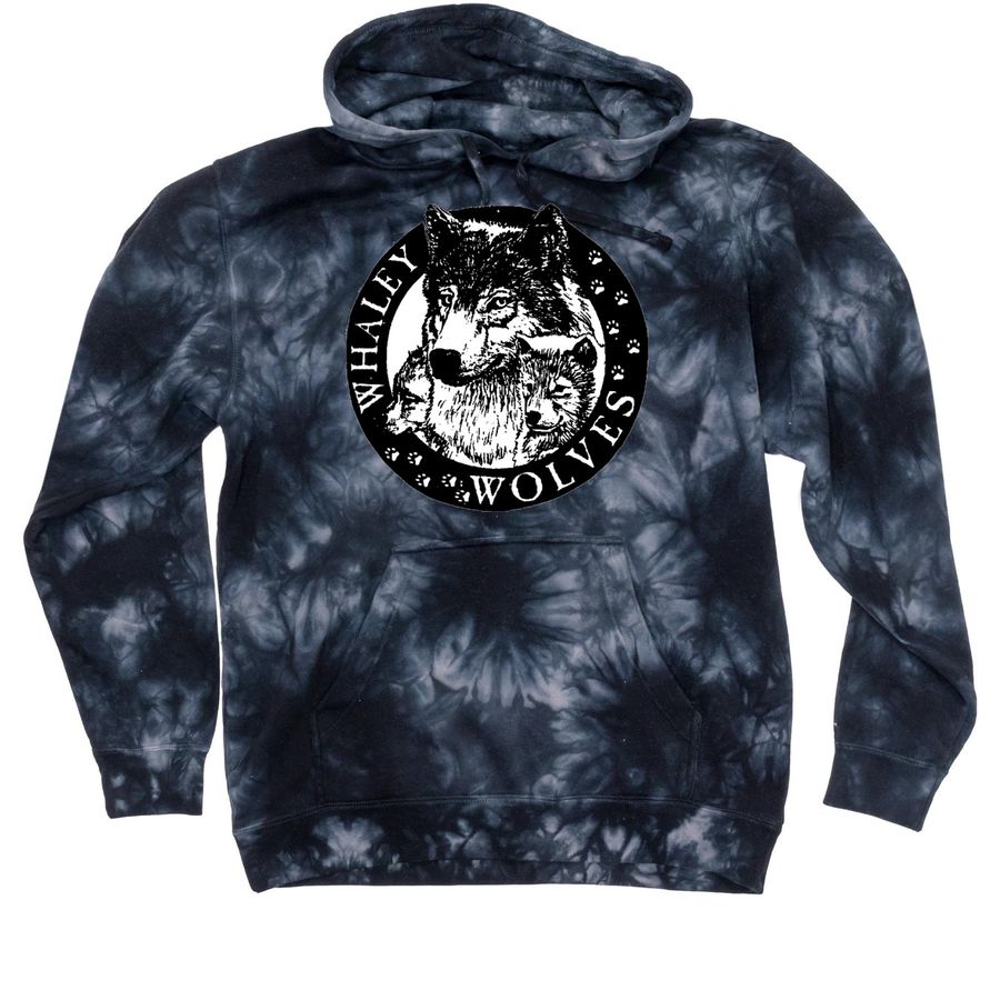 Whaley School, a Black Tie Dyed Pullover Hoodie