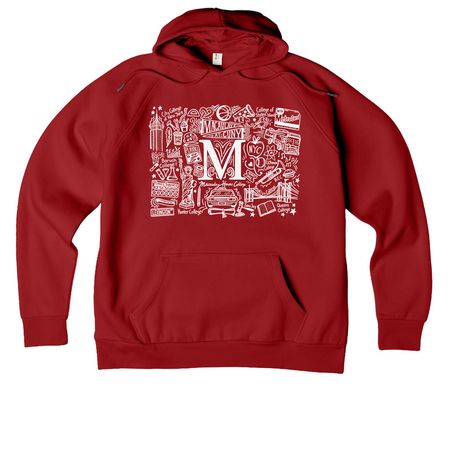 Macaulay Honors Doodle Design, a Revolution Red Allmade Organic CVC Pullover Hoodie
