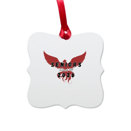 Class of 2026 Ornament, a White Aluminum Square Ornament