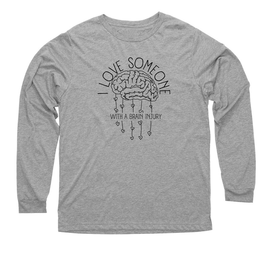 I Love Someone with a Brain Injury, a Premium Heather Triblend Long Sleeve Tee