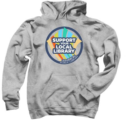 Support Your Local Library, a Sport Grey Pullover Hoodie