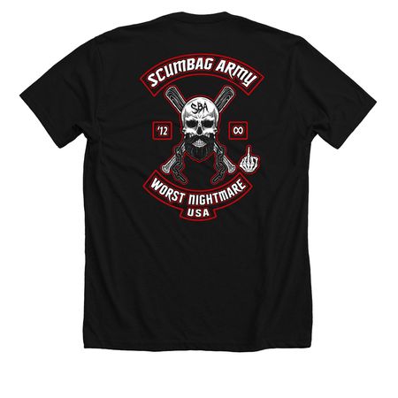 SBA BOW, a Solid Black Blend Premium Unisex Tee (back-view)