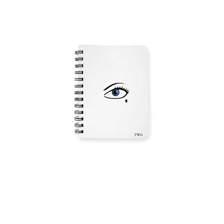 Black Tear Notebook, a White Spiral Notebook