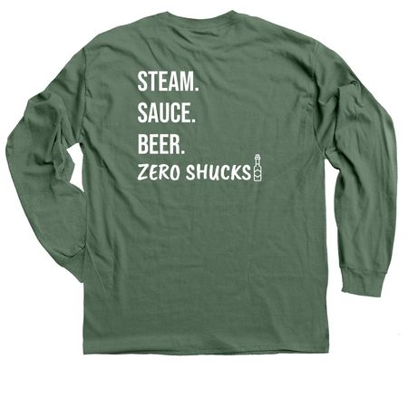 Zero Shucks Checklist, a Military Green Classic Long Sleeve Tee