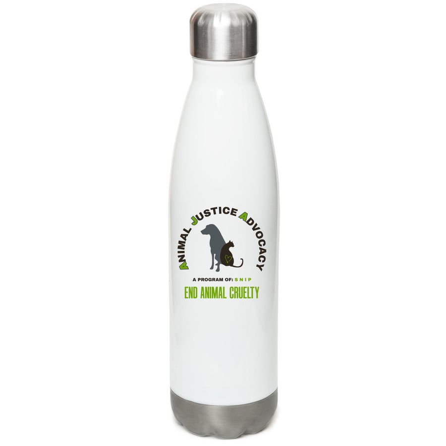Animal Justice Advocacy, a White Stainless Steel Water Bottle