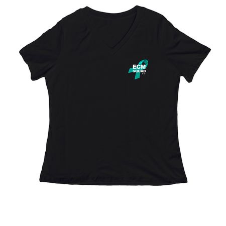ECM Squad Shirts F/C, a Black Women's Relaxed V-Neck Tee